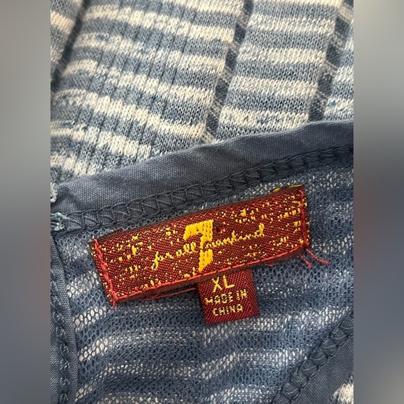 7 For All Mankind Blue and White Striped Dress Size XL - Picture 8 of 8